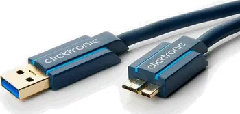 Datový kabel ClickTronic HQ OFC USB 3.0 3 m černý