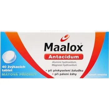 Lék proti pálení žáhy Maalox Žvýkací tablety 40 tbl.
