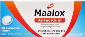 Lék proti pálení žáhy Maalox Žvýkací tablety 40 tbl.