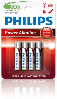 Článková baterie Philips Power Alkaline LR03P4B/10 AAA 4ks 