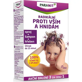 Paranit Sprej 100 ml + hřeben + šampon 100 ml Šampon Paranit Sprej 100 ml + hřeben + šampon 100 ml