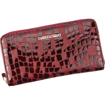 Peněženka Dásmká lesklá peněženka celozipová Gregorio FS-119 tmavěčervená | KabelkykproVas.cz