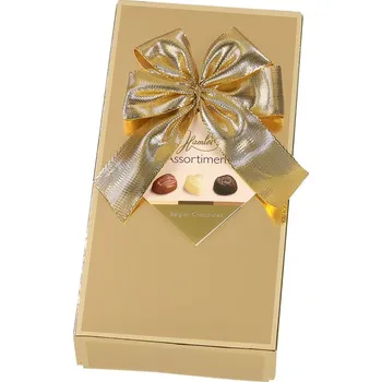 Bonboniéra Bonboniéra HAMLET dárek 125 g zlatá (belgické truffles v dárkové krabičce s mašlí)