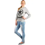 Glara Dámská sportovní mikina bez zapínání s kapucí a potiskem 196490