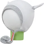 bílá bavlněná čepička s oušky na tkaničku