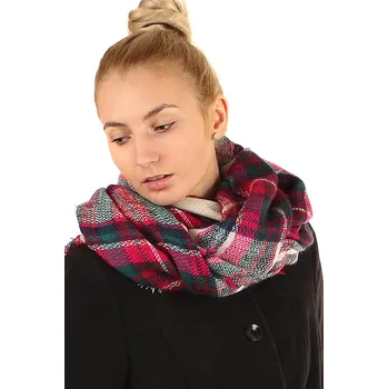 Šátek Glara Kostkovaný šátek s třásněmi 283244