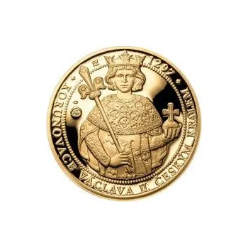 Sada zlatého dukátu a stříbrného odražku Korunovace Václava II. - b.k.