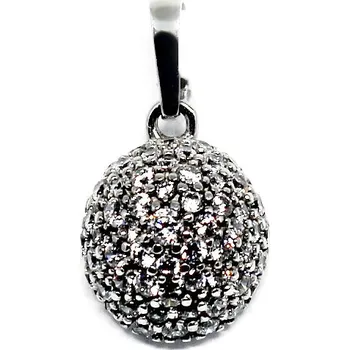 Přívěsek Zlatý přívěsek z bílého zlata se zirkony kulatý