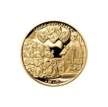 Sada zlatého dukátu a stříbrného odražku Jan Hus - I. - b.k.