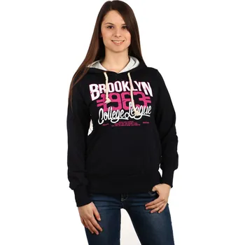 Dámská mikina Glara Dámská bavlněná mikina s potiskem Brooklyn a kapucí 135168