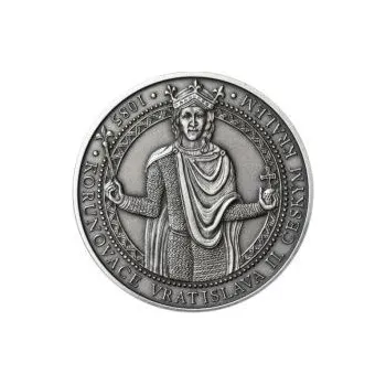 Korunovace Vratislava II českým králem - stříbro patina