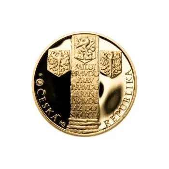 Sada zlatého dukátu a stříbrného odražku Jan Hus - II. - b.k.