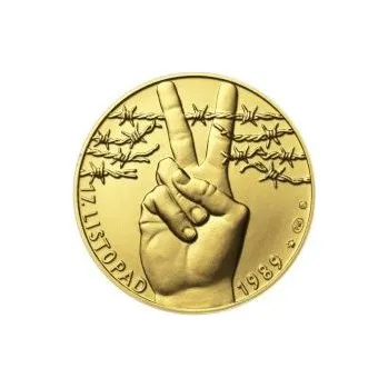 17. listopad 1989 - zlato 1/2 Oz b.k.