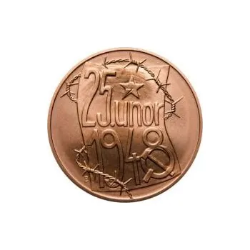 Sběratelství Memento 25. února 1948 - komunistický puč v Československu - 1 Oz Měď b.k.