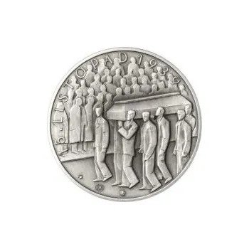 Jan Opletal - 75. výročí úmrtí stříbro patina