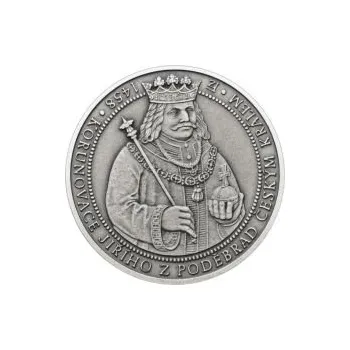 550 let od korunovace Jiřího z Poděbrad českým králem - stříbro patina