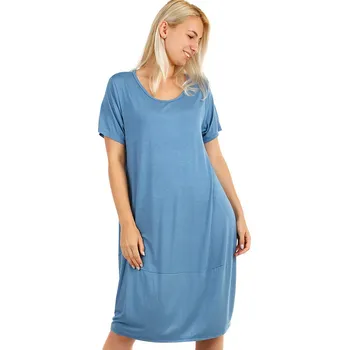 Dámské šaty Glara Volné plážové jednobarevné šaty 349278