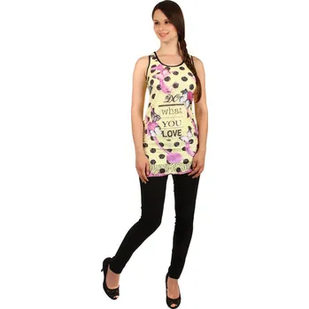 Glara Dámské tílko se vzory a nápisem 139279