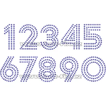 FC004-SS10 - číslice nažehlovací hot-fix kamínková aplikace na textil, výška cca 5,9cm barva: kameny barva 101 Crystal /stříbrná, číslice: číslice 6
