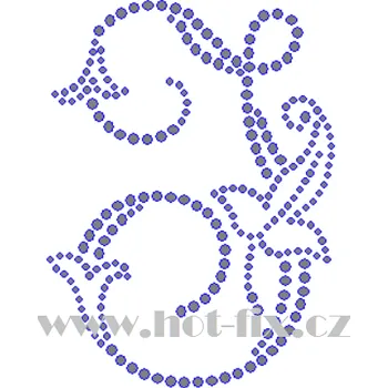 FM002 - písmena abecedy A-K - monogramy, nažehlovací hot-fix kamínkový potisk na textil, výška cca 10,0cm barva kamenů - písmena: kameny barva 101 Crystal /stříbrná, písmeno: písmeno J