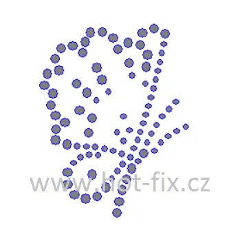 ZM047 - motýl nažehlovací hot-fix kamínková aplikace na textil, rozměry cca 4,6x6,0cm barva: kameny barva 101 Crystal /stříbrná