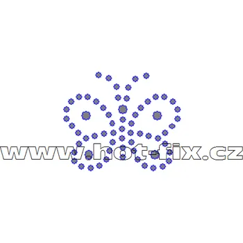 ZM009 - nažehlovací potisk z hot-fix kamenů motýl, rozměry cca 3,7x3,2cm barva: kameny barva 101 Crystal /stříbrná