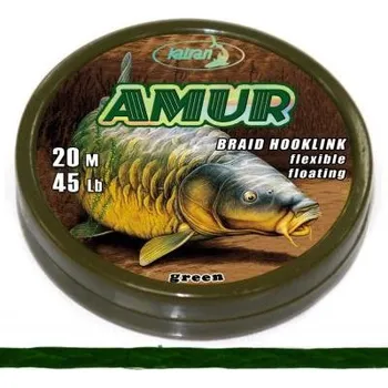 Rybářská šňůra Katran Měkká návazcová šňůrka Braided hook links AMUR 25lb 20m