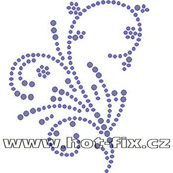 A019 - nažehlovací hot-fix kamínkový abstraktní motiv, rozměry cca 7,3x9,0cm barva: kameny barva 101 Crystal /stříbrná