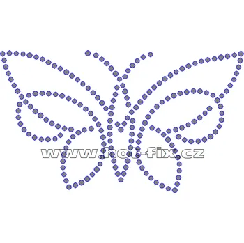 ZM022 - nažehlovací potisk z hot-fix kamenů motýl, rozm. cca 12,6x7,4cm barva: kameny barva 101 Crystal /stříbrná