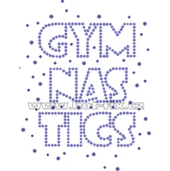 C029 - gymnastics nažehlovací potisk na textil z hot-fix kamenů, rozměry cca 10,2x13,2cm barva: kameny barva 101 Crystal /stříbrná
