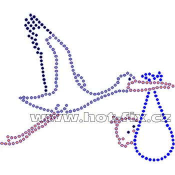 ND001- nažehlovací hot-fix kamínkový potisk k narození dítěte, rozměry cca 11,5x9,8cm barva: polobroušené kameny barva 101 Crystal /stříbrná+124 Jet /černá+104 Orange /oranžová+116 Cobalt /modrá verze pro holčičku i kluka