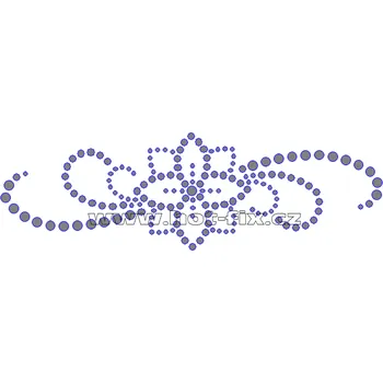 K031 - květinový motiv nažehlovací potisk z hot-fix kamenů, rozměry cca 15,2x4,7cm barva: kameny barva 101 Crystal /stříbrná