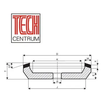 Brusný kotouč DIA kotouč 11V5 100x10/5x20 K100 D107 chladit ANO i NE keramika