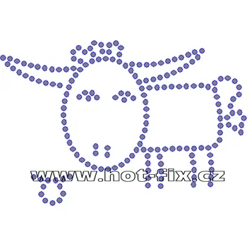 SZ003-02 - znamení zvěrokruhu Býk (21. 4.-21. 5.) hot-fix kamínkový potisk, rozměry cca 13,0x8,8cm barva: kameny barva 101 Crystal /stříbrná