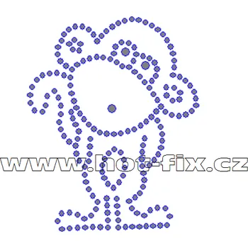 ZO002 - opice nažehlovací potisk z hot-fix kamenů, rozměry cca 5,9x7,4cm barva: kameny barva 101 Crystal /stříbrná