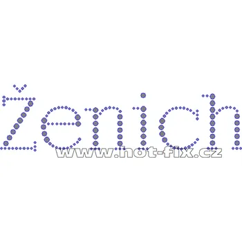 SVAT038 - ženich nažehlovací hot-fix kamínková aplikace, rozměry cca 17,4x4,9cm barva: kameny barva 101 Crystal /stříbrná