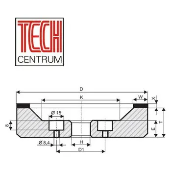 Brusný kotouč DIA kotouč 6A2B 175x20/5x51 K100 D107 chladit ANO i NE pryskyřice