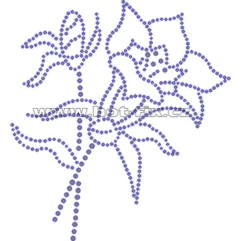 K060 - zvonky nažehlovací potisk z hot-fix kamenů, rozměry cca 12,8x14,0cm barva: kameny barva 101 Crystal /stříbrná