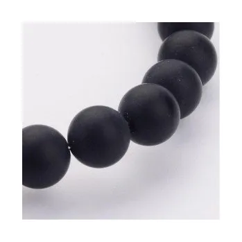 Korálek Imitace matného černého achátu 8mm (6ks)