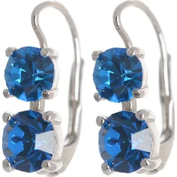 Náušnice Dámské stříbrné naušnice s modrými zirkony STNAU0497F