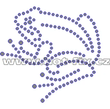 ZB001 - nažehlovací potisk z hot-fix kamenů žába, rozm. cca 9,4x9,1cm barva: kameny barva 101 Crystal /stříbrná