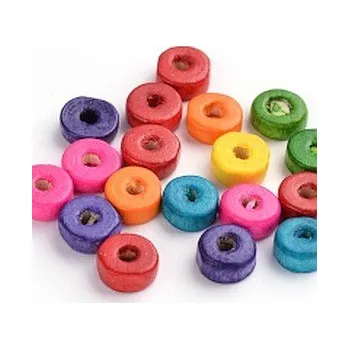 Dětské navlékací korálky Dřevěné korálky mix barev 8x3mm 20g