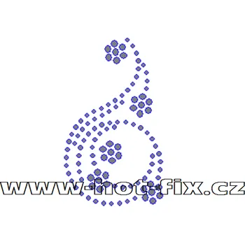 A038 - abstrakt hot-fix kamínkový potisk na textil, rozměry cca 4,2x7,2cm barva: kameny barva 101 Crystal /stříbrná