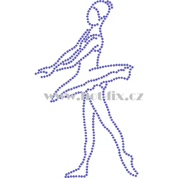 C157 - baletka hot-fix nažehlovací kamínková aplikace na textil, rozměry cca 9,6x16,5cm barva: kameny barva 101 Crystal /stříbrná