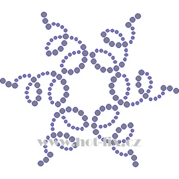 O038 - ornament nažehlovací aplikace na textil hot-fix kamínky, rozměry cca 9,6x8,3cm barva: kameny barva 101 Crystal /stříbrná