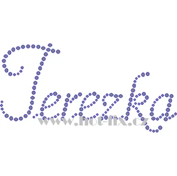 TEREZKA II. - hot-fix nažehlovací kamínkový potisk na textil, rozměr cca 13,3x6,7cm barva: kameny barva 101 Crystal /stříbrná