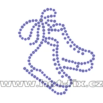 C102 - brusle nažehlovací hot-fix kamínková aplikace na textil, rozměry cca 6,0x6,8cm barva: kameny barva 101 Crystal /stříbrná