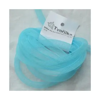 Dětské navlékací korálky Síťka na korálky (modistická dutinka) 8mm 2,5m azurová