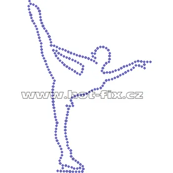 C033 - nažehlovací potisk z hot-fix kamenů krasobruslařka, rozm. cca 10,2x14,2cm barva: kameny barva 101 Crystal /stříbrná