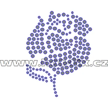 K063 - růže nažehlovací aplikace na textil z hot-fix kamenů, rozměry cca 5,2x6,7cm barva: kameny barva 101 Crystal /stříbrná